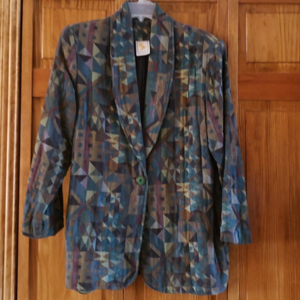 ASCENTE SPORT multi color blazer sz M woman's